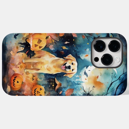 Halloween Finnischer Lappund mit Pumpkins Beängsti Case-Mate iPhone Hülle (Rückseite (Horizontal))