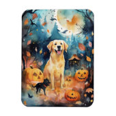 Halloween Finnischer Lappund mit Pumpkins Beängsti Magnet (Vertikal)