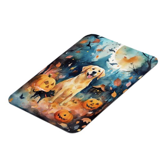 Halloween Finnischer Lappund mit Pumpkins Beängsti Magnet (Linke Seite)