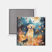 Halloween Finnischer Lappund mit Pumpkins Beängsti Magnet (Vorderseite/Rückseite)