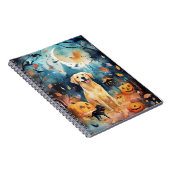 Halloween Finnischer Lappund mit Pumpkins Beängsti Notizblock (Rechte Seite)