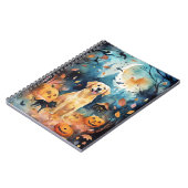 Halloween Finnischer Lappund mit Pumpkins Beängsti Notizblock (Linke Seite)