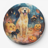 Halloween Finnischer Lappund mit Pumpkins Beängsti Pappteller (Vorderseite)