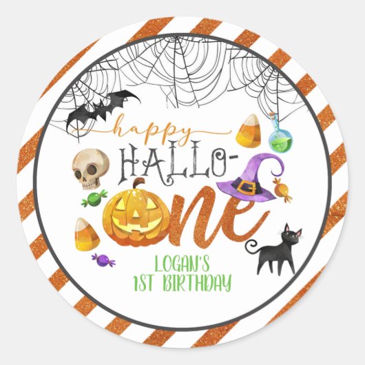 Halloween First Birthday Sticker - Custom (Vorderseite)