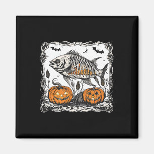 Halloween Fish Skeleton Funny Spooky Fish Bone Gra Magnet