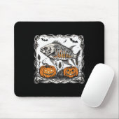 Halloween Fish Skeleton Funny Spooky Fish Bone Gra Mousepad (Mit Mouse)