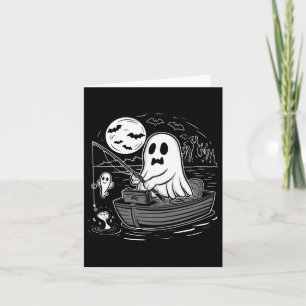 Halloween Fishing Shirt Spooky Ghost Fisherman Fis Karte
