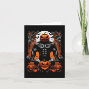 Halloween Fitness Skeleton Workout - Funny Gym Hal Karte