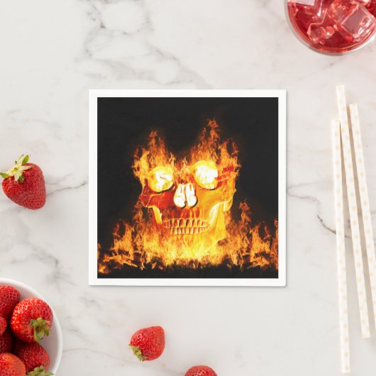 Halloween Flaming Skull Serviette (Beispiel)