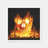 Halloween Flaming Skull Serviette (Vorderseite)