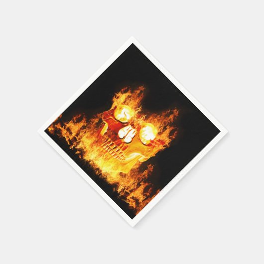 Halloween Flaming Skull Serviette (Ecke)