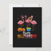 Halloween Flamingo Happy Hallothanksmas Pumpkin Einladung (Vorderseite)