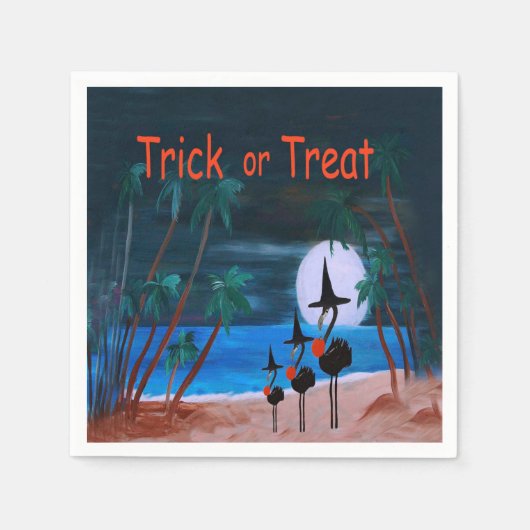 Halloween-Flamingo-Hexennapkins aus meiner Kunst Serviette (Vorderseite)