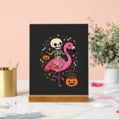 Halloween Flamingo Skelett Candy Eimer Vektor De Acrylschild (Hochzeit)