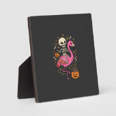 Halloween Flamingo Skelett Candy Eimer Vektor De Fotoplatte (Vorderseite)