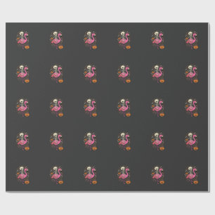 Halloween Flamingo Skelett Candy Eimer Vektor De Geschenkpapier