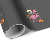 Halloween Flamingo Skelett Candy Eimer Vektor De Geschenkpapier (Rolleneckpunkt)