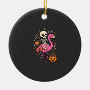 Halloween Flamingo Skelett Candy Eimer Vektor De Keramik Ornament