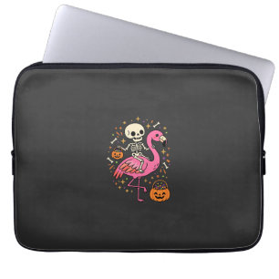 Halloween Flamingo Skelett Candy Eimer Vektor De Laptopschutzhülle