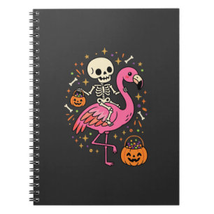 Halloween Flamingo Skelett Candy Eimer Vektor De Notizblock