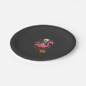 Halloween Flamingo Skelett Candy Eimer Vektor De Pappteller (Schrägansicht)