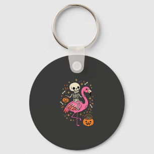 Halloween Flamingo Skelett Candy Eimer Vektor De Schlüsselanhänger