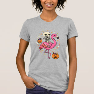 Halloween Flamingo Skelett Candy Eimer Vektor De T-Shirt