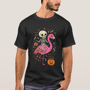 Halloween Flamingo Skelett Candy Eimer Vektor De T-Shirt