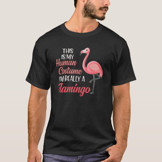 Halloween Flamingo Trick Or Treat Pink Flamingo T-Shirt (Vorderseite)