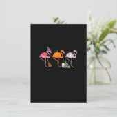 Halloween Flamingo Witch Mummy Funny Flamingoween Einladung (Stehend Vorderseite)