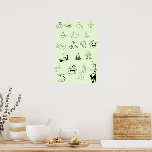 Halloween-Flash-Blatt Poster (Küche)