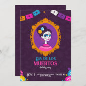 Halloween Flat Einladung zum Totentag (Vorne/Hinten)