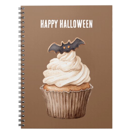 Halloween-Fledermaus-Cupcake Notizblock (Vorderseite)