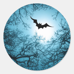 Halloween-Fledermaus dunkle Nacht anpassbar Runder Aufkleber