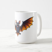 Halloween-Fledermaus fliegt Kaffeetasse (VorderseiteRechts)