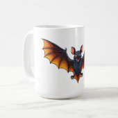 Halloween-Fledermaus fliegt Kaffeetasse (Vorderseite Links)