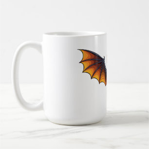 Halloween-Fledermaus fliegt Kaffeetasse