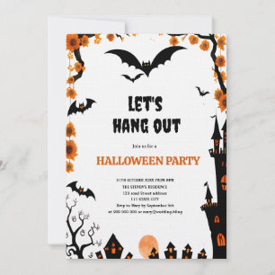 Halloween-Fledermaus lasst uns auf der Halloween-P Einladung