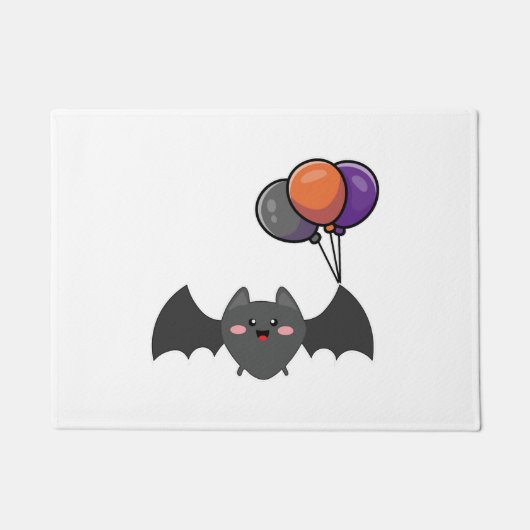 Halloween-Fledermaus mit Ballon Fußmatte (Vorderseite)