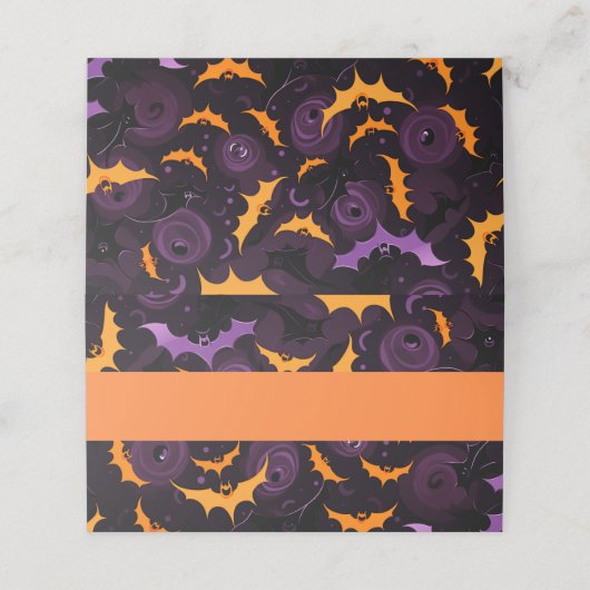 Halloween Fledermaus Name Platzkarte (Außenseite Aufgefaltet)