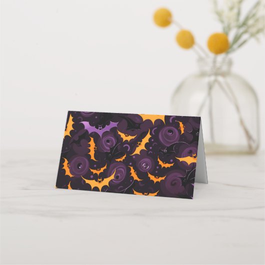 Halloween Fledermaus Name Platzkarte (Rückseite)