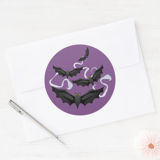 Halloween-Fledermaus Runder Aufkleber (Umschlag)