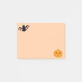 Halloween-Fledermaus und Kürbis Post-it Klebezettel