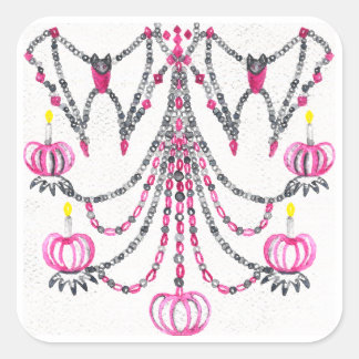 Halloween-Fledermaus- und Kürbismotiv Quadratischer Aufkleber