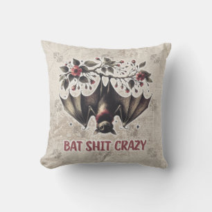 Halloween-Fledermaus Vintage-Blumenmuster auf beid Kissen