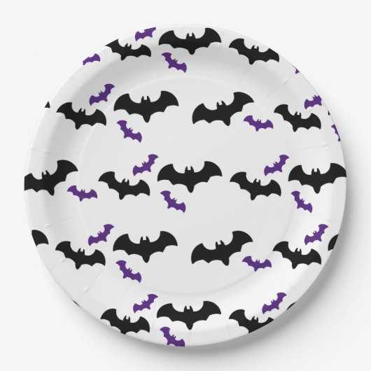 Halloween Fledermausdruck Pappteller (Vorderseite)
