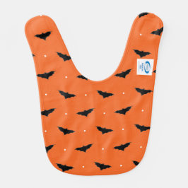 Halloween-Fledermäuse auf Orangenbib Babylätzchen