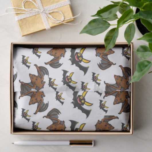 Halloween-Fledermäuse aus dekorativem Papierpapier Seidenpapier (Geschenk)