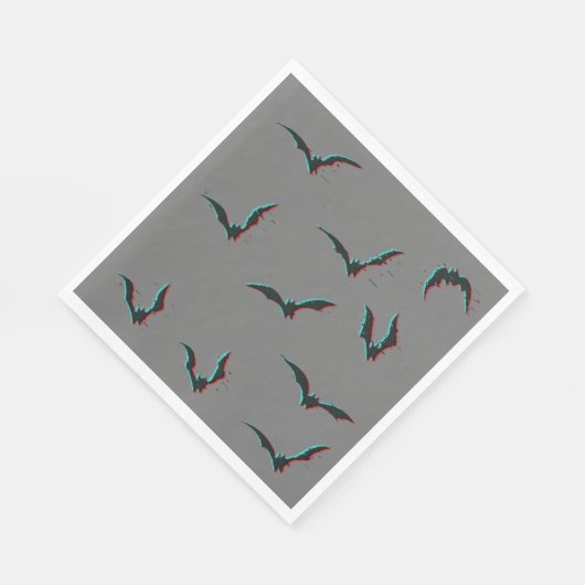 Halloween-Fledermäuse aus Schwarz und Grau Serviette (Ecke)