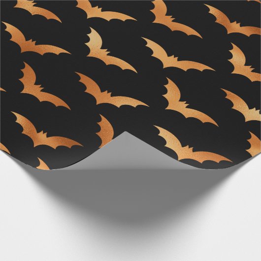 Halloween-Fledermäuse aus Schwarz und Kupfer Geschenkpapier (Ecke)